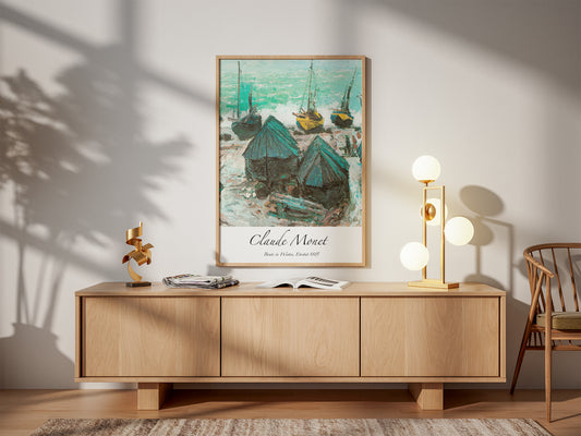 Monet - Boats in Winter, Etretat 1885