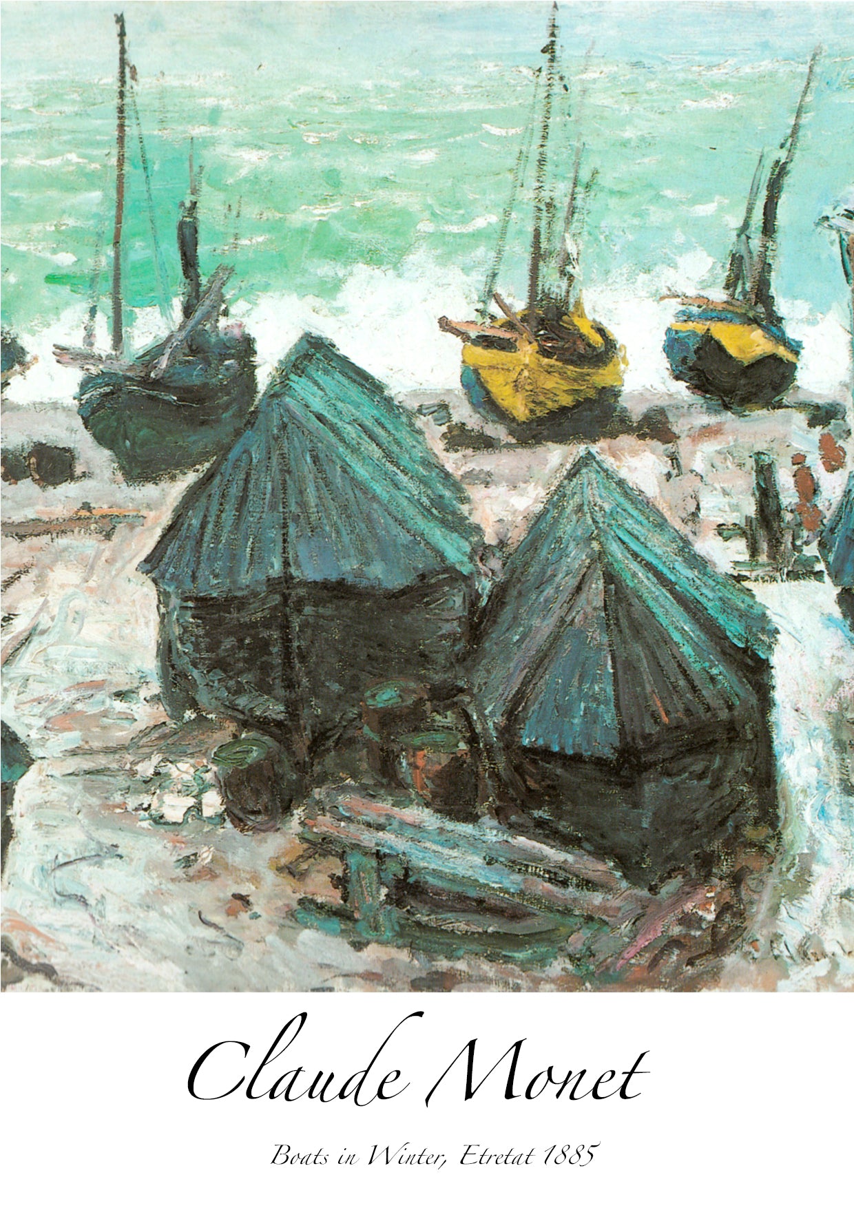 Monet - Boats in Winter, Etretat 1885
