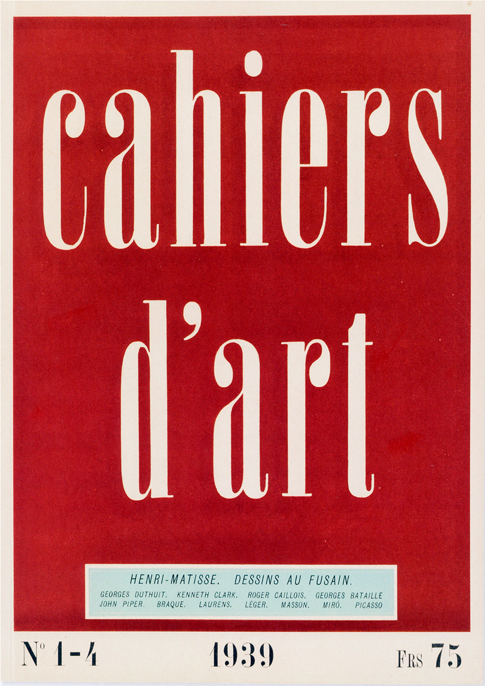 Cahiers d'art 1939 Henri Matisse