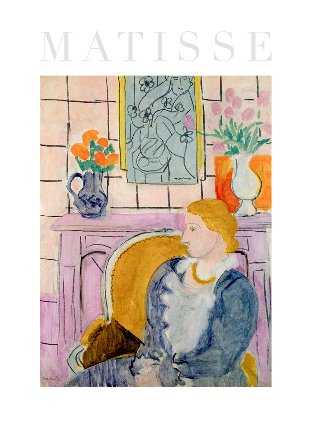 Blue Dress in an Ochre Armchair 1937