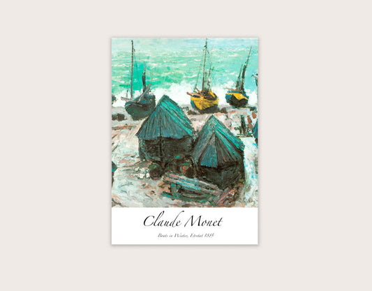 Monet - Boats in Winter, Etretat 1885